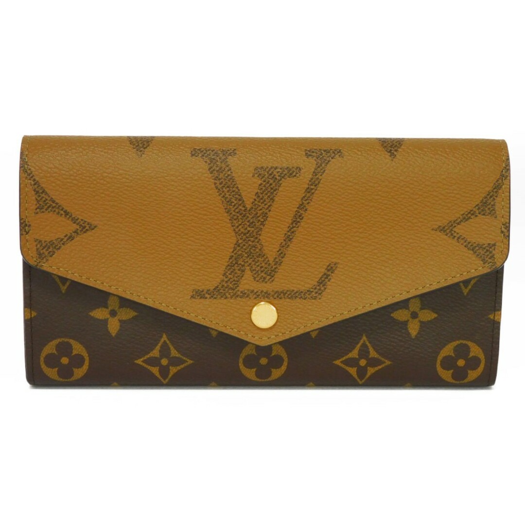 LOUIS VUITTON ルイ・ヴィトン ポルトフォイユ サラ マロン ブラウン ベージュ ノワール ブラック 新型 RFID 二つ折り モノグラム ジャイアント リバース スナップボタン フラップ ロングウォレット  長財布 M80726