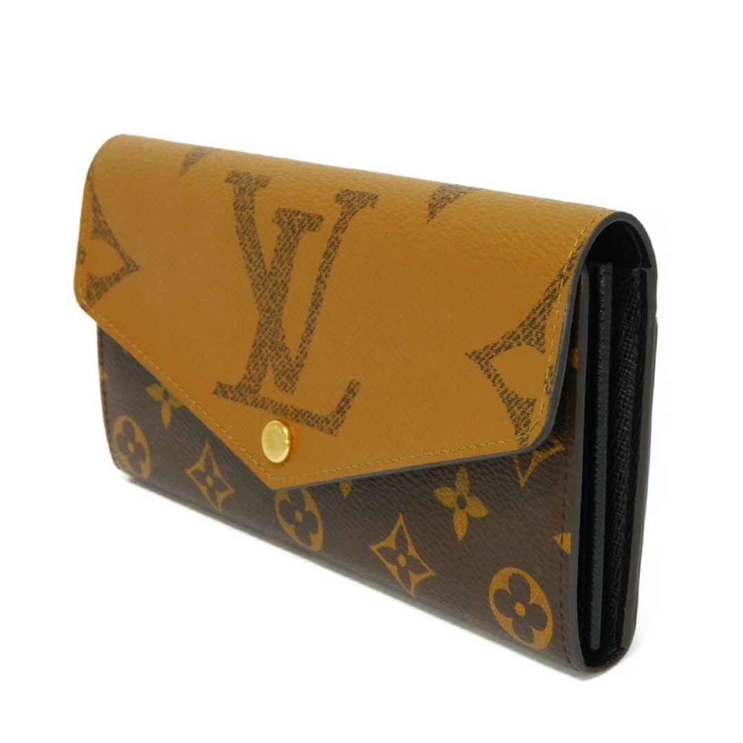 LOUIS VUITTON ルイ・ヴィトン ポルトフォイユ サラ マロン ブラウン ベージュ ノワール ブラック 新型 RFID 二つ折り モノグラム ジャイアント リバース スナップボタン フラップ ロングウォレット  長財布 M80726