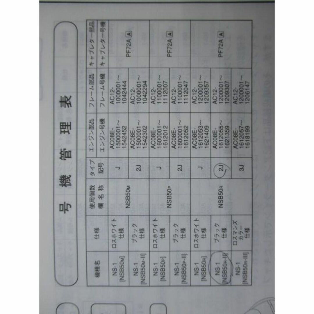 NS-1 パーツリスト 8版 ホンダ 正規 バイク 整備書 AC12 AC08E NSB50M・M-II AC12-100 NSB50P・P-II AC12-110 車検 パーツカタログ 整備書:11906688