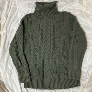 ブラウニー(BROWNY)のBROWNY ブラウニー ニット セーター ハイネック カーキ 深緑 M(ニット/セーター)