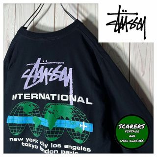 ステューシー メンズのTシャツ・カットソー(長袖)（ブラック/黒色系