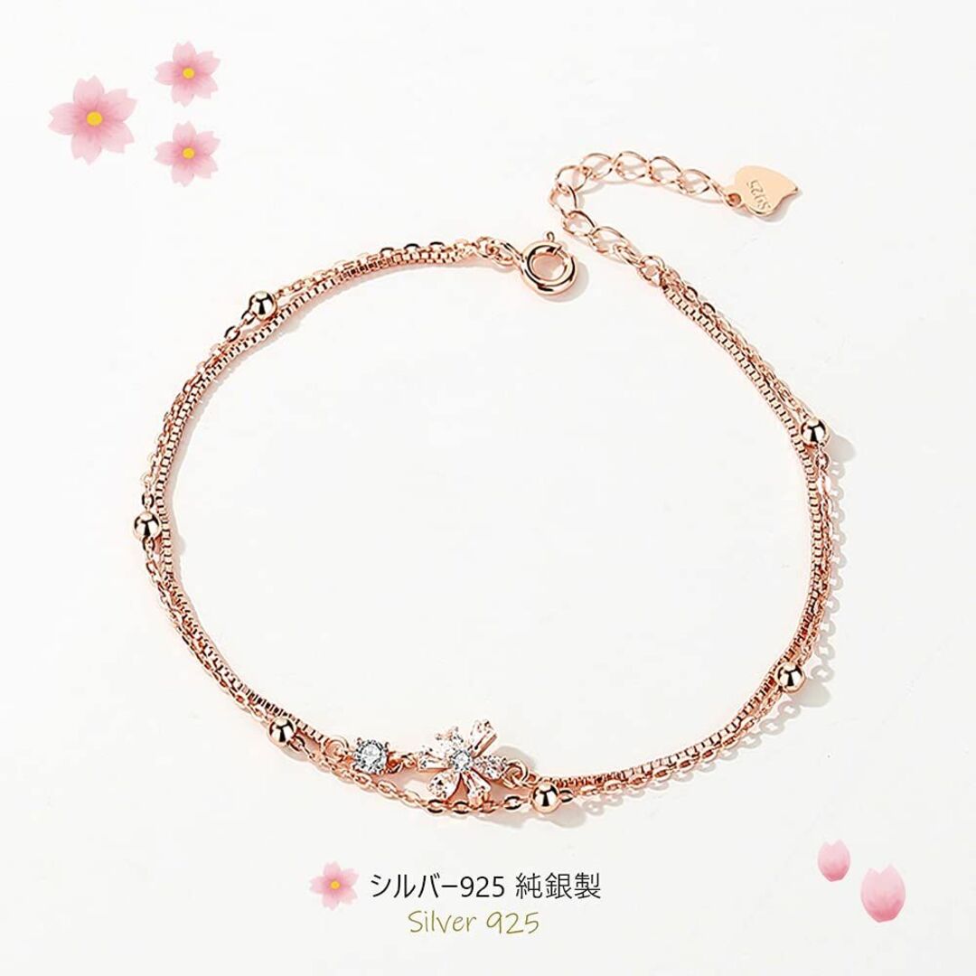 K.L.Y ブレスレット レディース 桜 シルバー 925 最高級 K.L.Y ブレスレット レディース 桜 シルバー 925 最高級