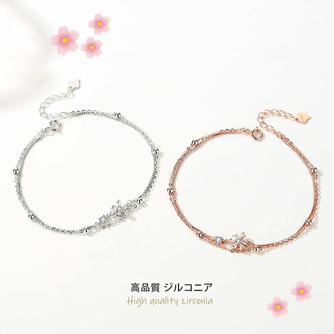 K.L.Y ブレスレット レディース 桜 シルバー 925 最高級 K.L.Y ブレスレット レディース 桜 シルバー 925 最高級