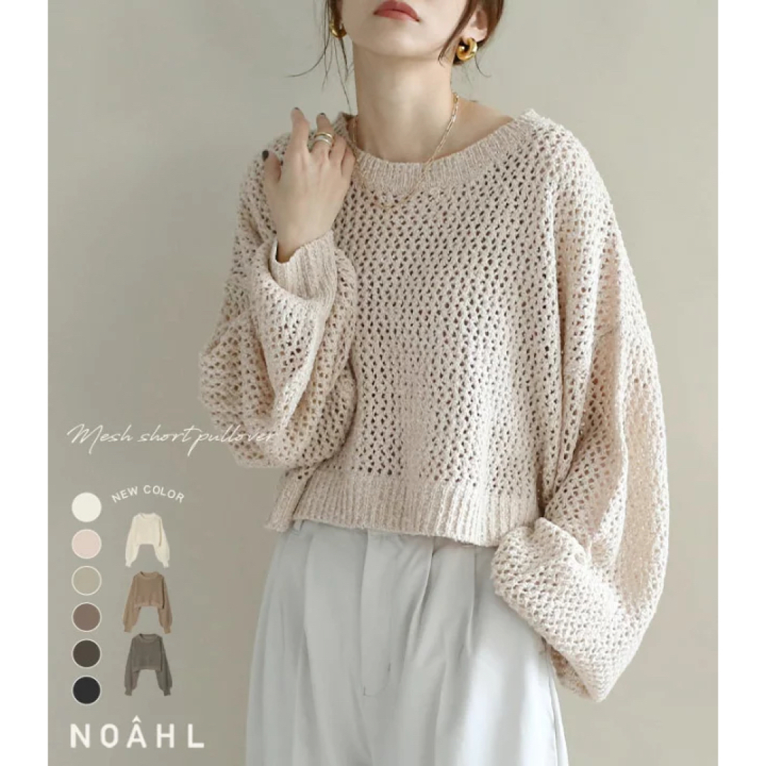 NOAHL ノアル　メッシュ ニット トップス ベージュ レディースのトップス(ニット/セーター)の商品写真