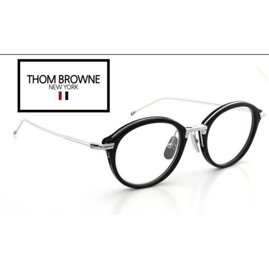 THOM BROWNE(トムブラウン)のトムブラウン Thom Browne tb011 眼鏡 メガネ シルバー メンズのファッション小物(サングラス/メガネ)の商品写真