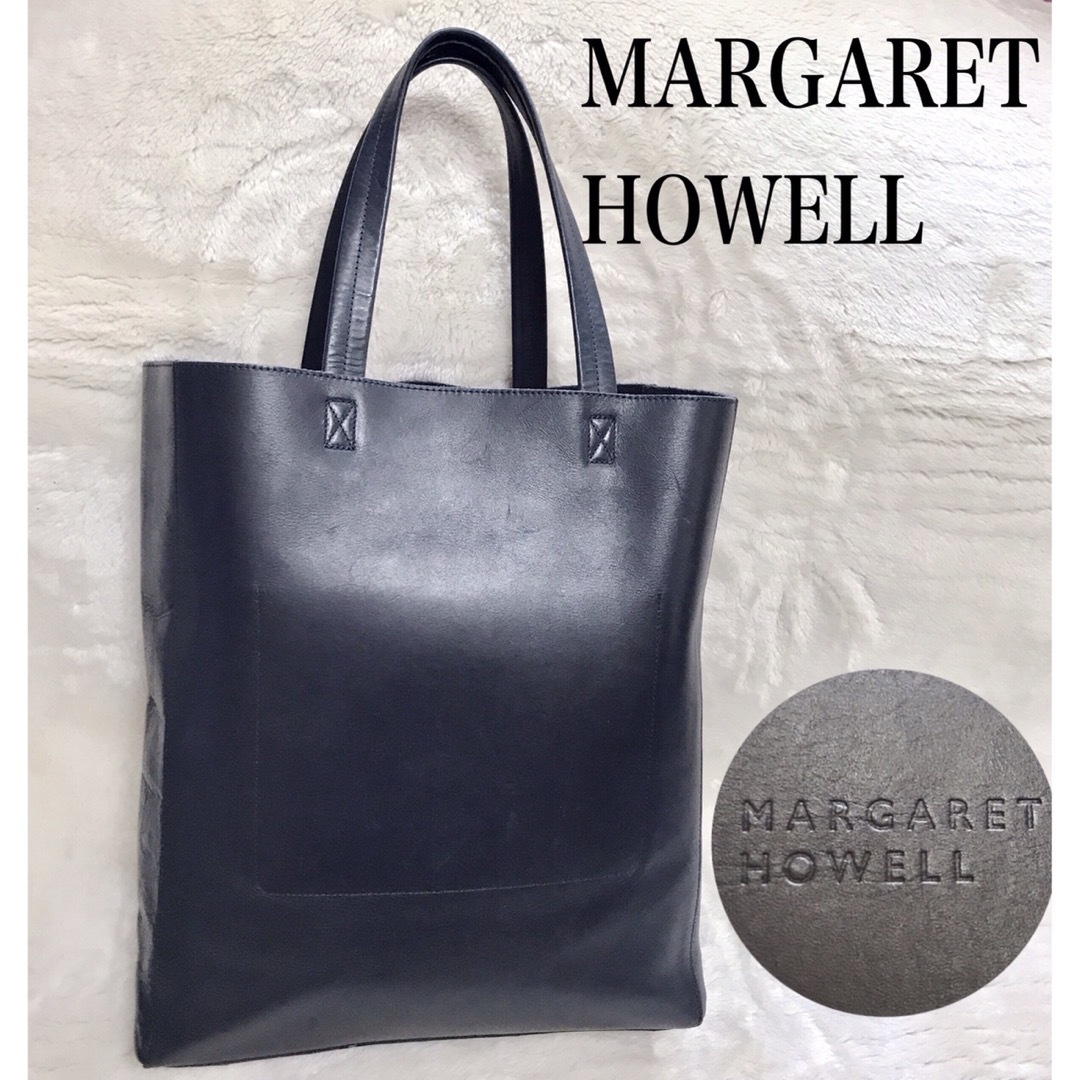 大容量 美品 MARGARET HOWELL 上質 オールレザー トートバッグ