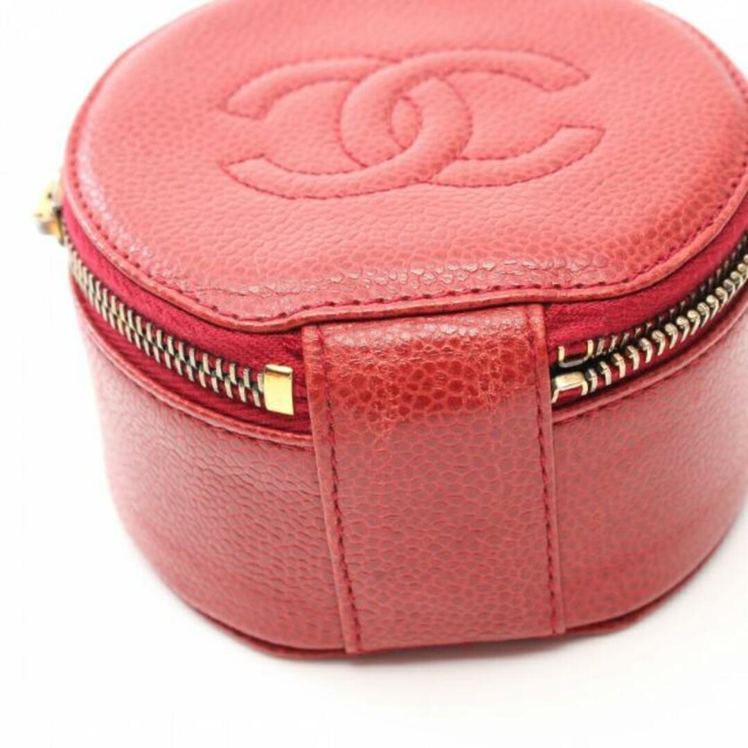 CHANEL(シャネル)のココマーク ジュエリーケース 小物入れ キャビアスキン レッド ゴールド金具 レディースのファッション小物(その他)の商品写真