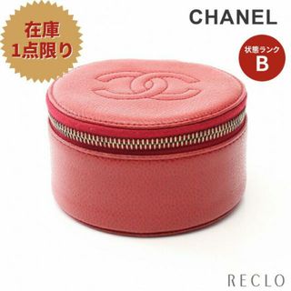 シャネル(CHANEL)のココマーク ジュエリーケース 小物入れ キャビアスキン レッド ゴールド金具(その他)