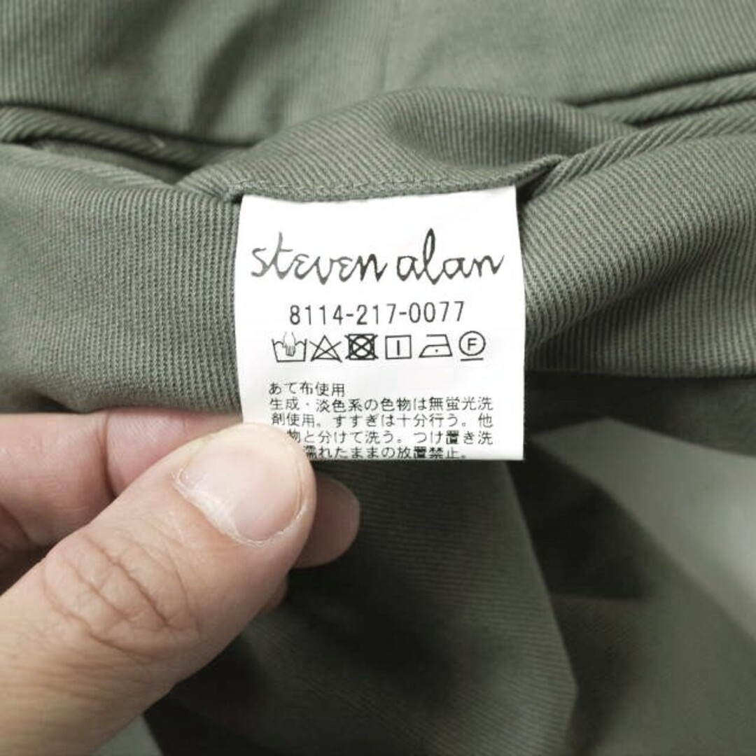 Steven Alan スティーブンアラン 日本製 STRETCH DRILL SUPER BAGGY TAPERED ストレッチドリルスーパーバギーテーパード 8114-217-0077 L グレー 1タック パンツ ボトムス【Steven Alan】