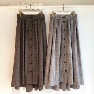 ダブルクローゼット(w closet)のw closet ロングチェックスカート(ロングスカート)