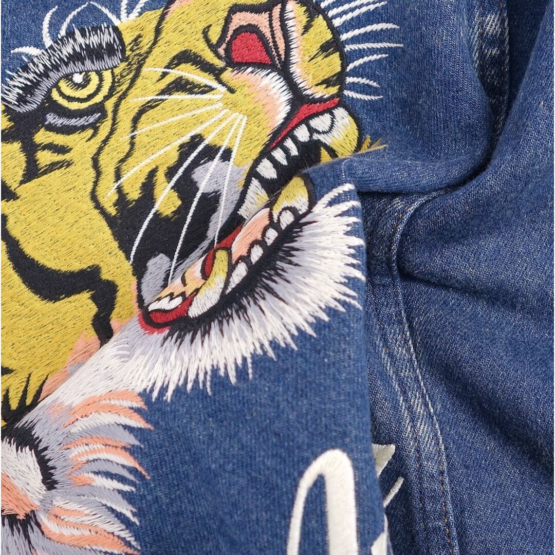 Gucci(グッチ)のグッチ GUCCI ジャケット デニムジャケット Gジャン トラ刺繍 コットン アウター メンズ イタリア製 46(S相当) インディゴブルー メンズのジャケット/アウター(Gジャン/デニムジャケット)の商品写真