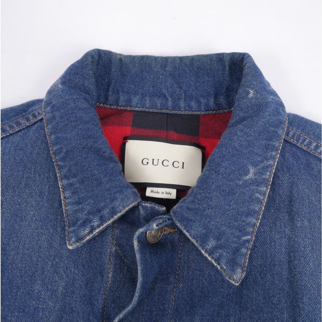 グッチ GUCCI ジャケット デニムジャケット Gジャン トラ刺繍 コットン アウター メンズ イタリア製 46(S相当) インディゴブルー グッチ GUCCI ジャケット デニムジャケット Gジャン トラ刺繍 コットン アウター メンズ イタリア製 46(S相当) インディゴブルー