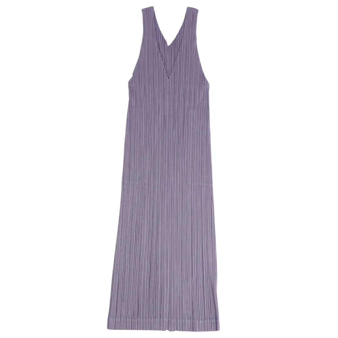 美品 プリーツプリーズ イッセイミヤケ PLEATS PLEASE ワンピース ノースリーブ プリーツ 無地 トップス レディース 2(M相当) パープル | フリマアプリ ラクマ