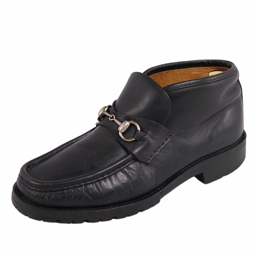 Gucci(グッチ)のグッチ GUCCI ブーツ チャッカブーツ ホースビット カーフレザー シューズ メンズ 8.5D(27.5cm相当) ブラック メンズの靴/シューズ(ブーツ)の商品写真