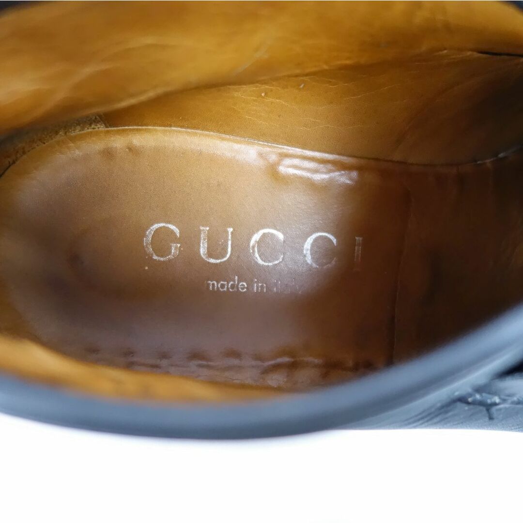 Gucci(グッチ)のグッチ GUCCI ブーツ チャッカブーツ ホースビット カーフレザー シューズ メンズ 8.5D(27.5cm相当) ブラック メンズの靴/シューズ(ブーツ)の商品写真