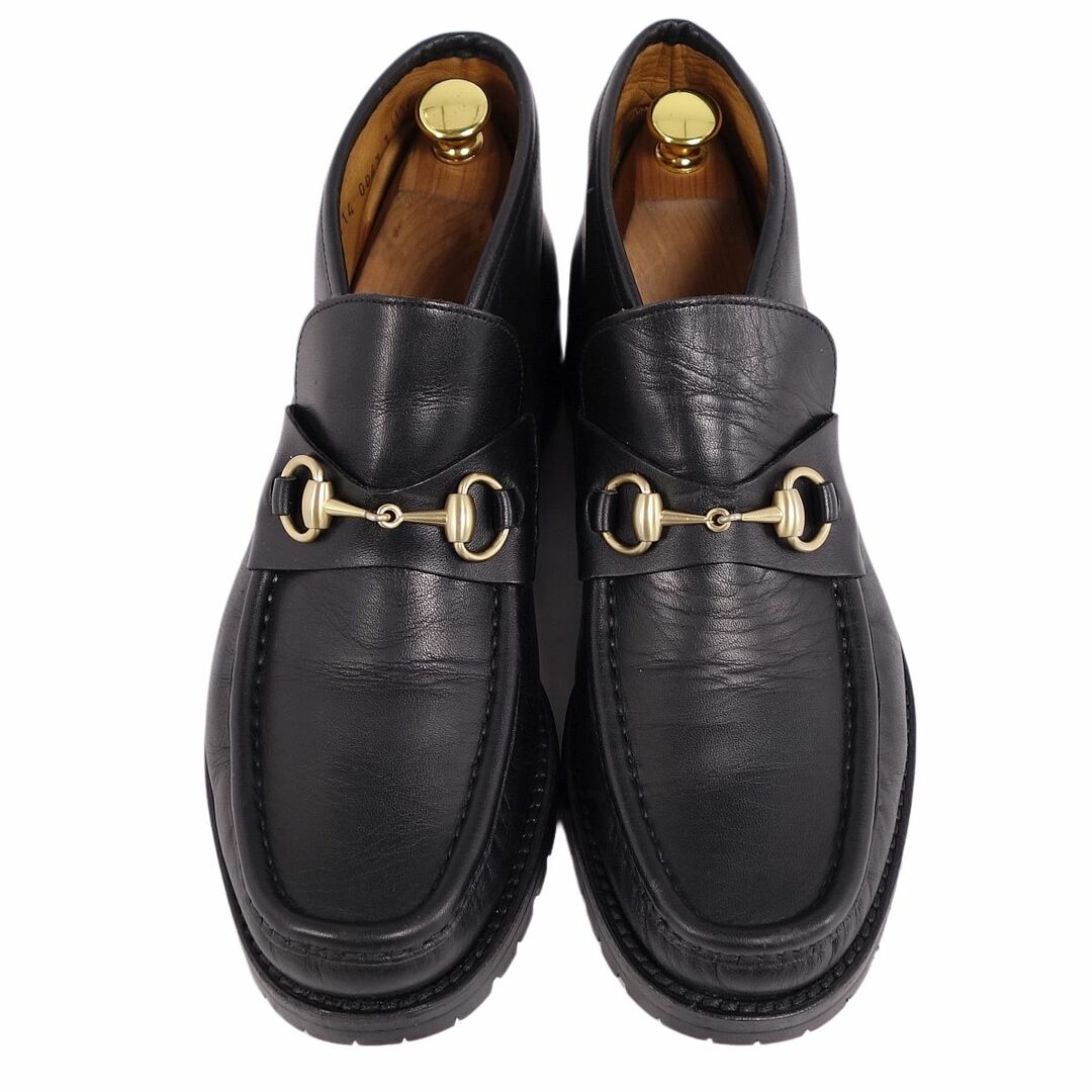 Gucci(グッチ)のグッチ GUCCI ブーツ チャッカブーツ ホースビット カーフレザー シューズ メンズ 41.5E(26.5cm相当) ブラック メンズの靴/シューズ(ブーツ)の商品写真