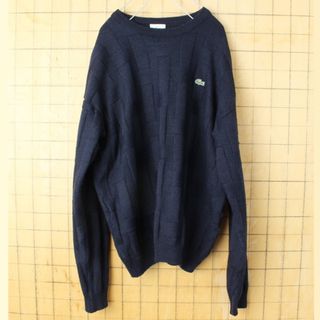 ラコステ(LACOSTE)のフレンチ ラコステLACOSTE ウールニットセーター ネイビー L aw44(ニット/セーター)