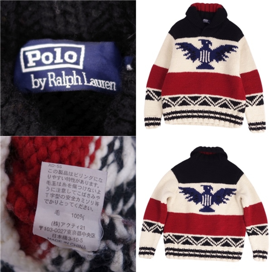 POLO RALPH LAUREN(ポロラルフローレン)のポロラルフローレン POLO RALPH LAUREN ニット セーター ロングスリーブ ローゲージ 総柄 トップス メンズ M マルチカラー メンズのトップス(ニット/セーター)の商品写真