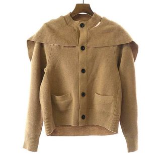 サカイ(sacai)のsacai サカイ 23AW Chiffon Mix Wool Knit Cardigan シフォンミックスウールニットカーディガン ブラウン 1(カーディガン)