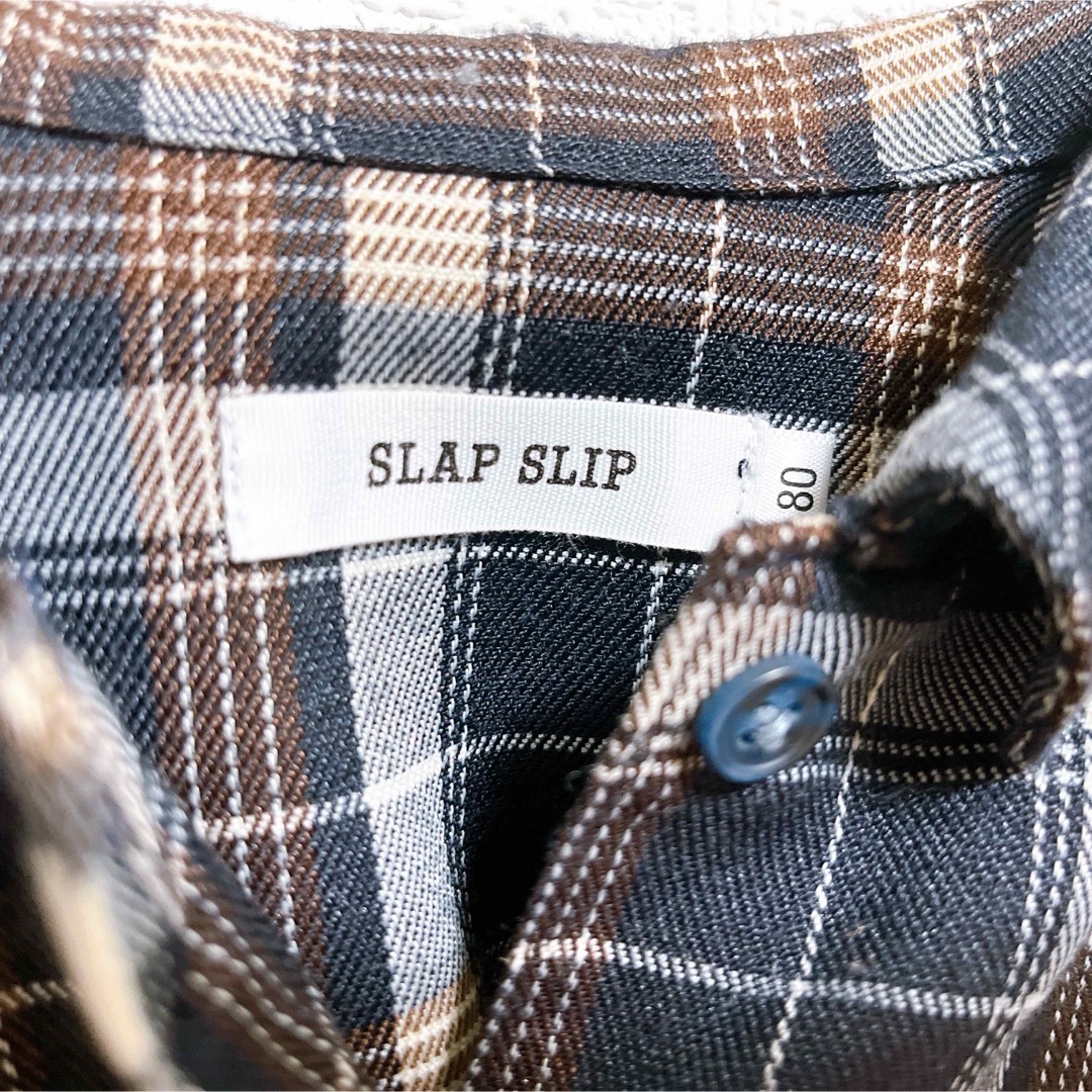 SLAP SLIP(スラップスリップ)のSLAPSLIP  セットアップ　チェックワンピース　80㎝　120㎝もあり キッズ/ベビー/マタニティのベビー服(~85cm)(ワンピース)の商品写真