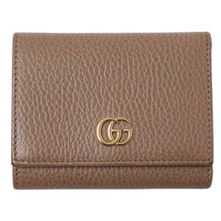 グッチ(Gucci)のグッチ GUCCI 財布 レディース ブランド 三つ折り財布 プチマーモント レザー ピンクベージュ 474746 コンパクト ミニウォレット おしゃれ かわいい 【中古】(財布)