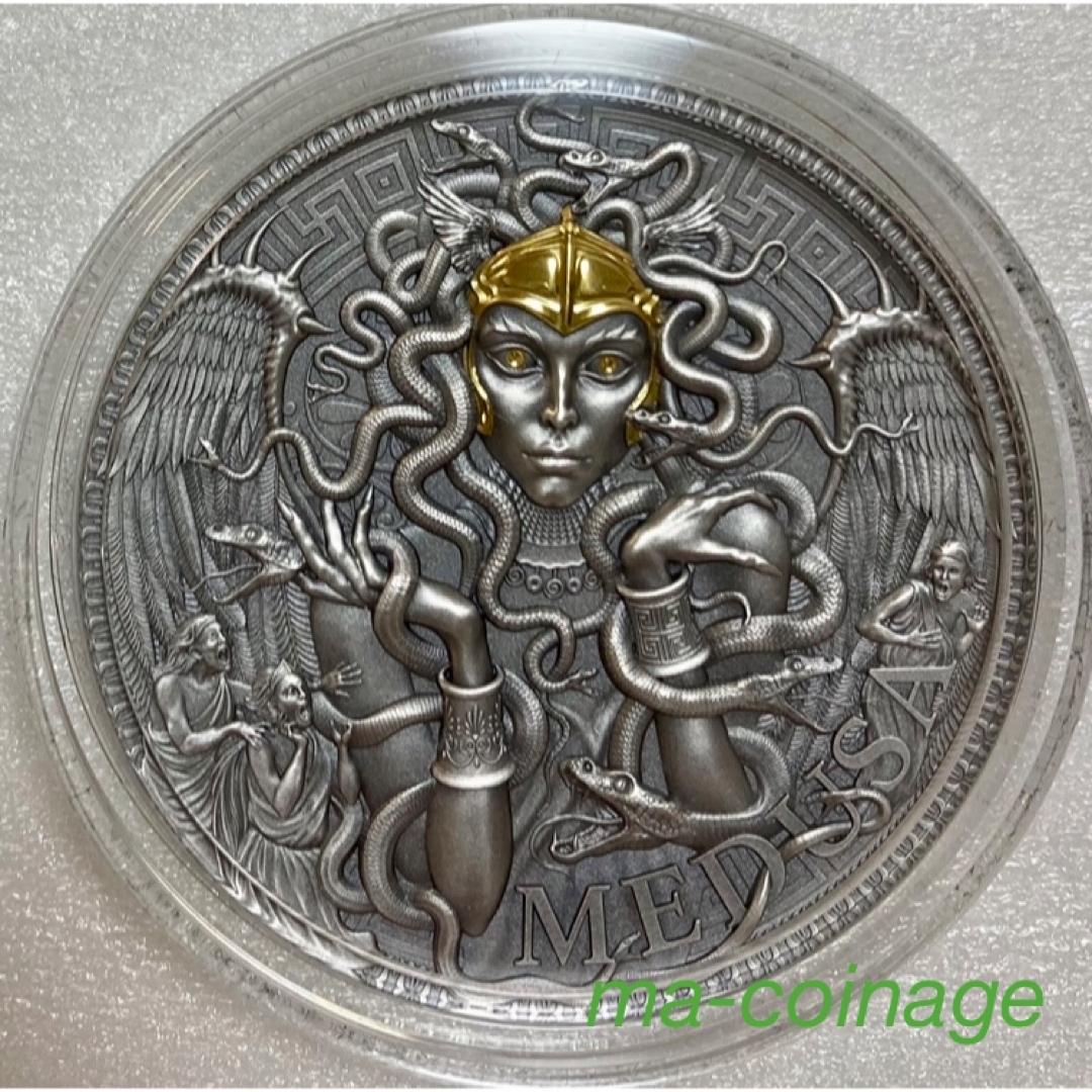 偉大なるギリシャ神話（8）メデューサ　２オンス銀貨アンティーク