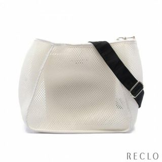 ステラマッカートニー(Stella McCartney)のステラロゴ クロスボディ ショルダーバッグ メッシュ フェイクレザー ホワイト ブラック(ショルダーバッグ)