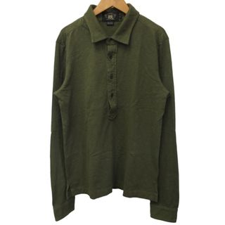 ダブルアールエル(RRL)のRRL ラルフローレン プルオーバーシャツ ヴィンテージ加工 S カーキ系(Tシャツ/カットソー(七分/長袖))