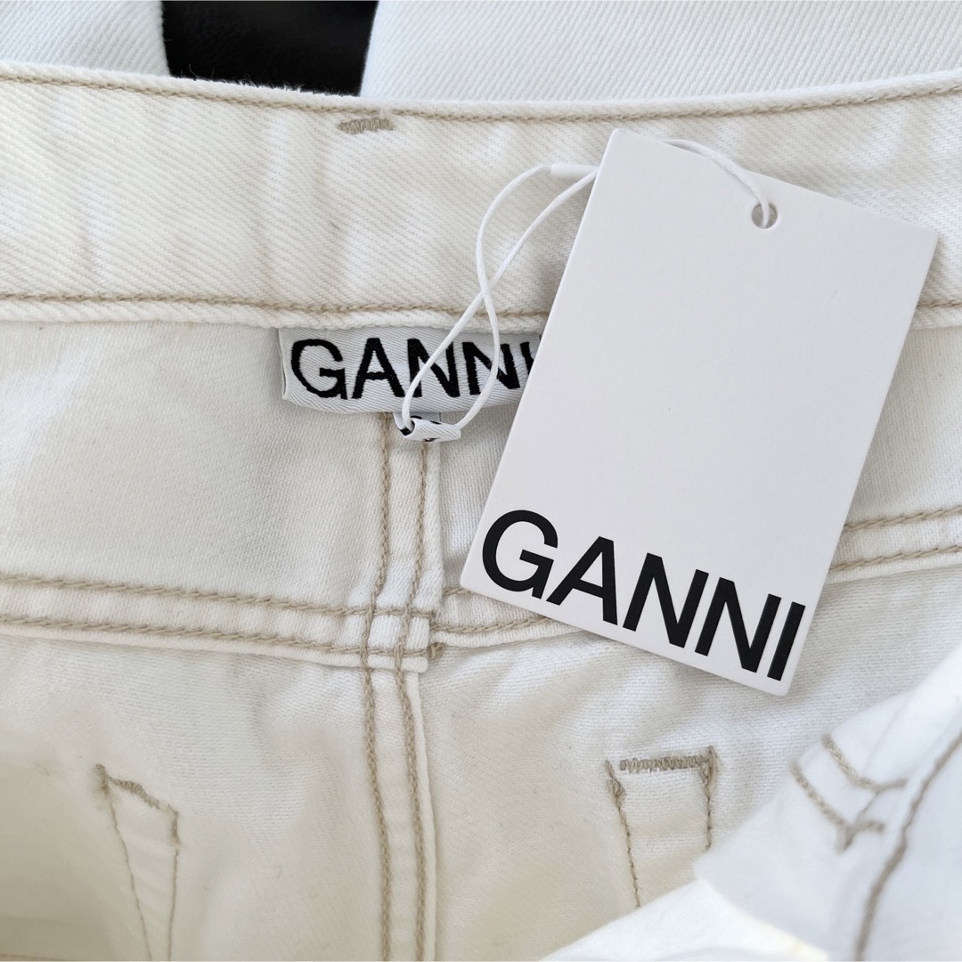 GANNI ガニー　バックロゴ デニム　ジーンズ　ホワイト　M(29)サイズ 6