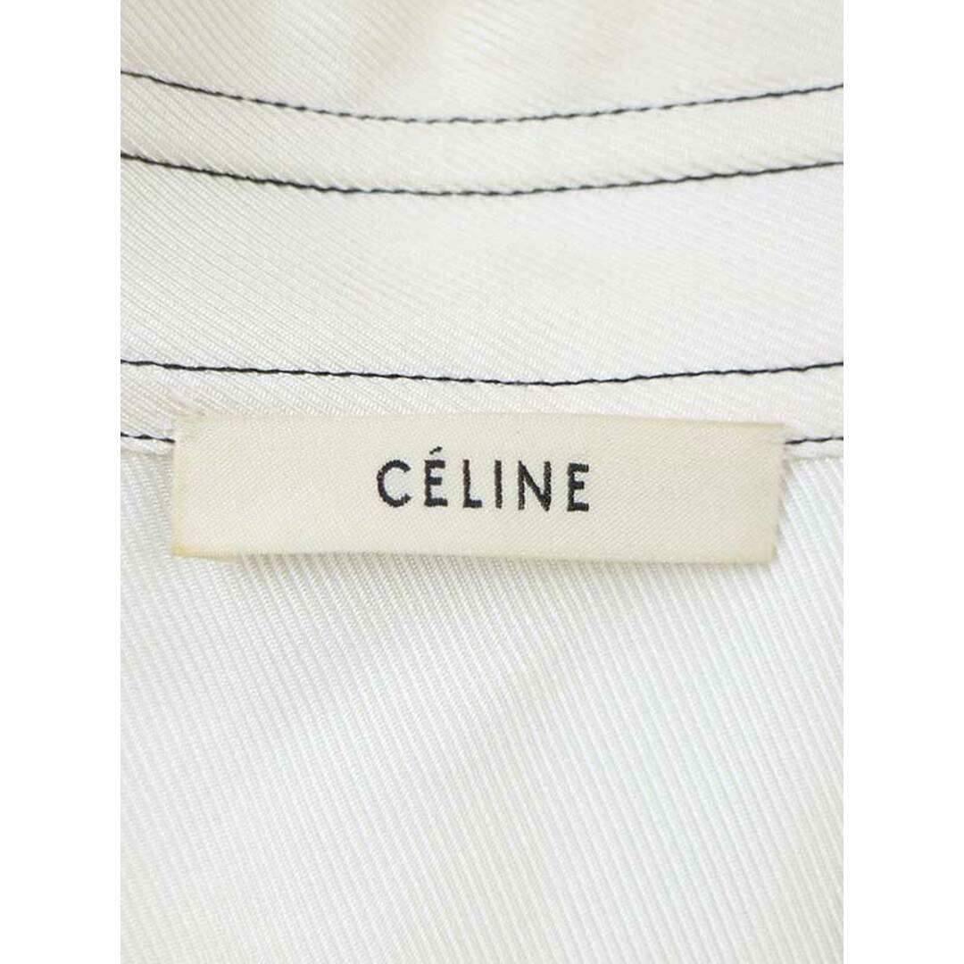 CELINE セリーヌ By Phoebe Philo スキッパーカラー シルクサテントップス アイボリー 34 レディースのトップス(シャツ/ブラウス(長袖/七分))の商品写真