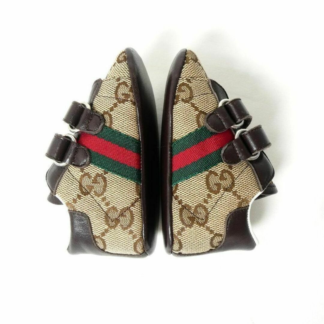 極美品 GUCCI GGキャンバス ベルクロ ローカット ファーストシューズ