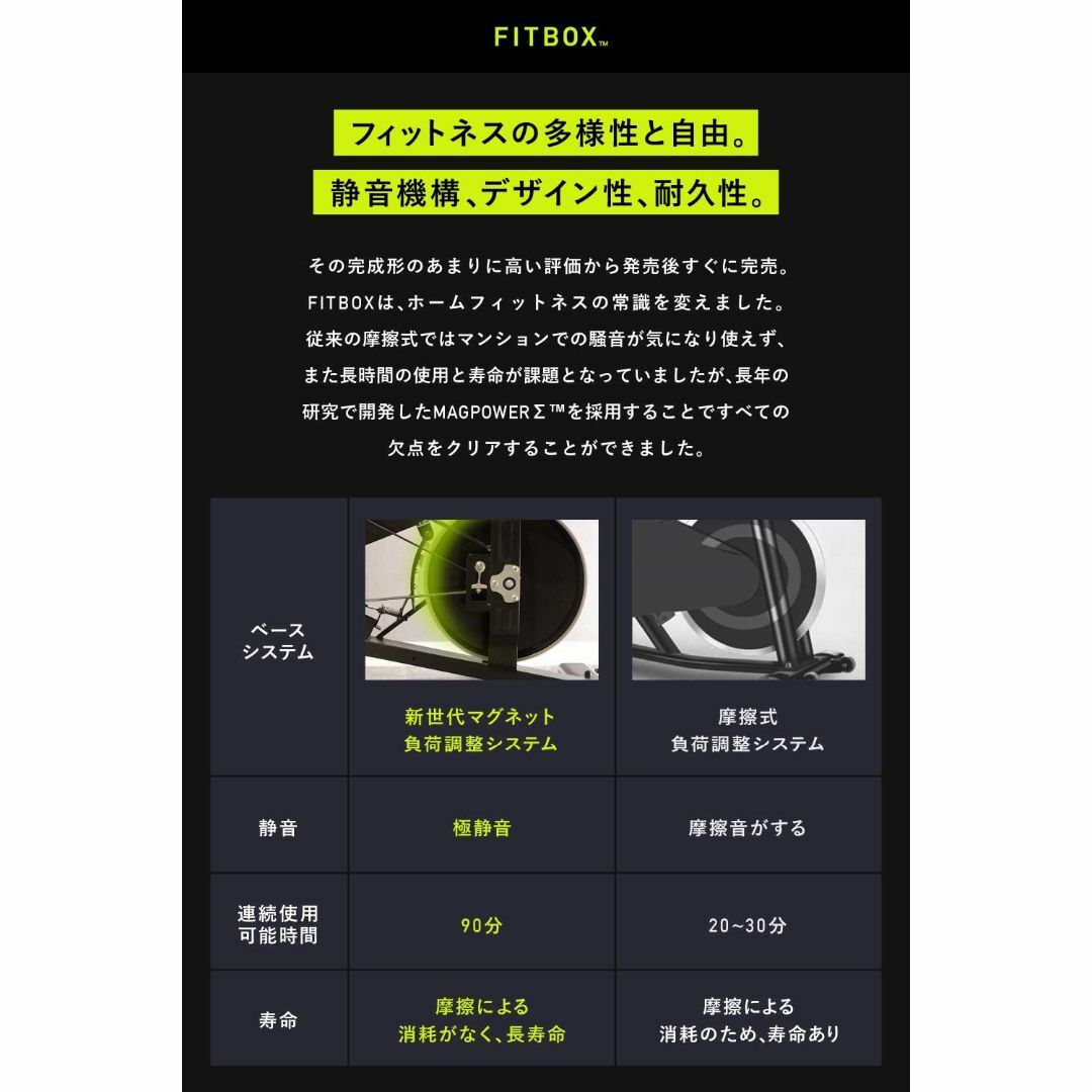 FITBOX LITE 第3世代フィットネスバイク 静音