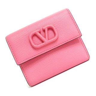 ヴァレンティノ ガラヴァーニ／Valentino Garavani 長財布 財布 ウォレット レディース 女性 女性用レザー 革 本革 ピンク  ラウンドジップ ラウンドファスナー スタッズ 小銭入れあり