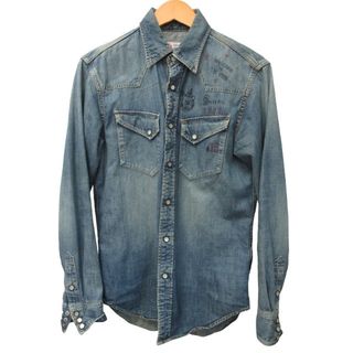 ヒステリックグラマー(HYSTERIC GLAMOUR)のヒステリックグラマー デニムウエスタンシャツ ヴィンテージ加工 Ⅿ STK(シャツ)