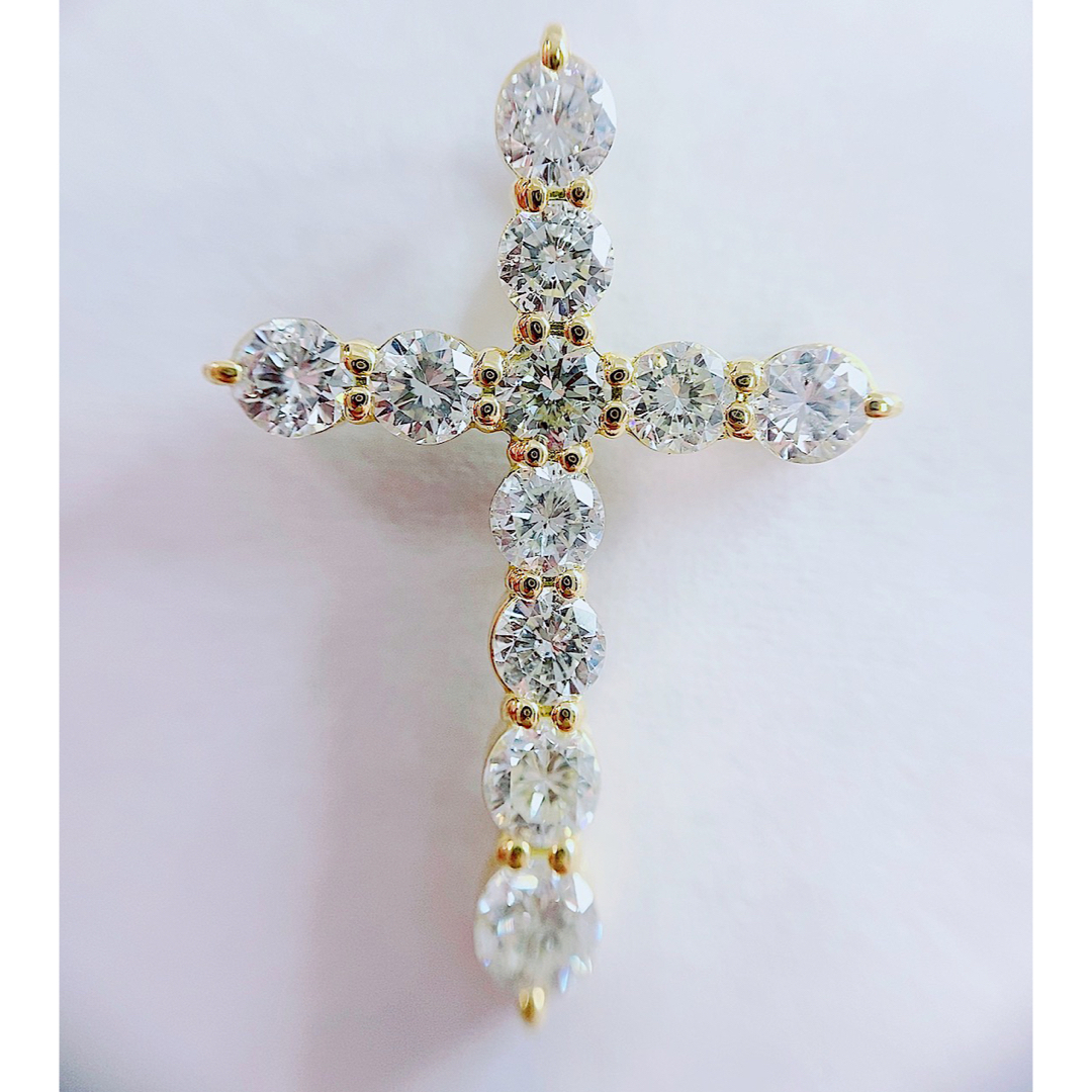 ネックレストップ★1.80ct★✨ダイヤモンドK18クロスネックレスペンダントトップ十字架