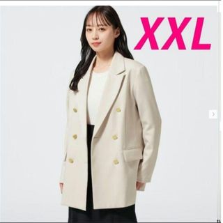 ジーユー(GU)のXXL ナチュラル　ダブルブレストブレザー ユニクロ　ZARA　H&M.(テーラードジャケット)