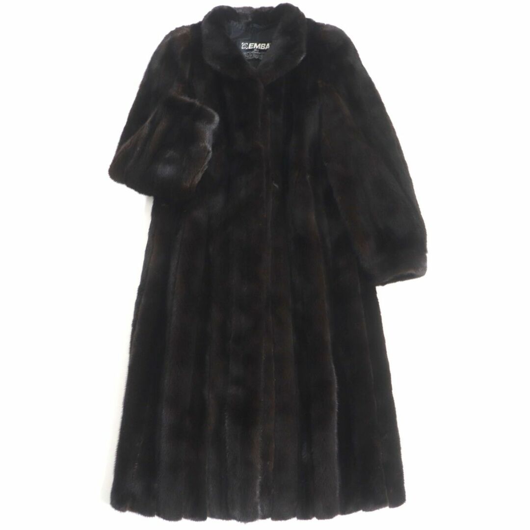 極美品▽EMBA エンバ BLACKGLAMA ブラックグラマ MINK ミンク 本毛皮超