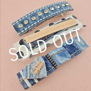 【SOLD OUT】［手前］ハートのデニムバレッタ(ヘアアクセサリー)