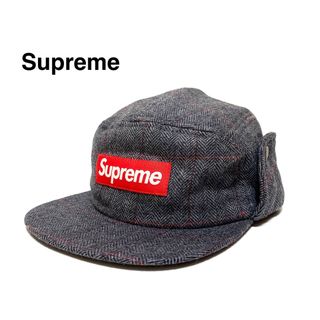 Supreme シュプリーム キャップ - グレー系x紺系x赤等(総柄)