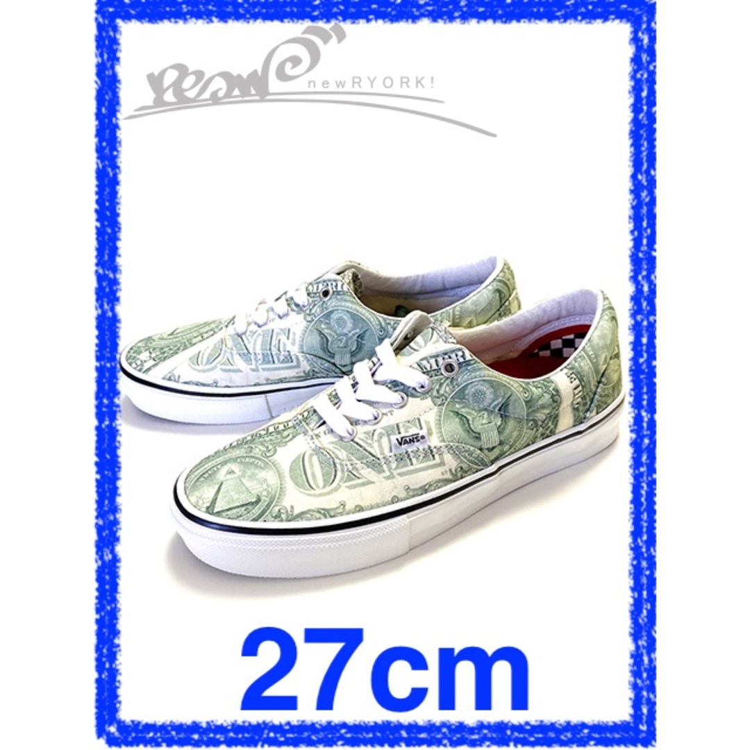 メンズ スニーカー グリーン Supreme シュプリーム VANS ヴァンズ Supreme/VANS Dollar Era VN0A5FC9GRN シュプリームヴァンズコラボダラーエラUS9 se1107r