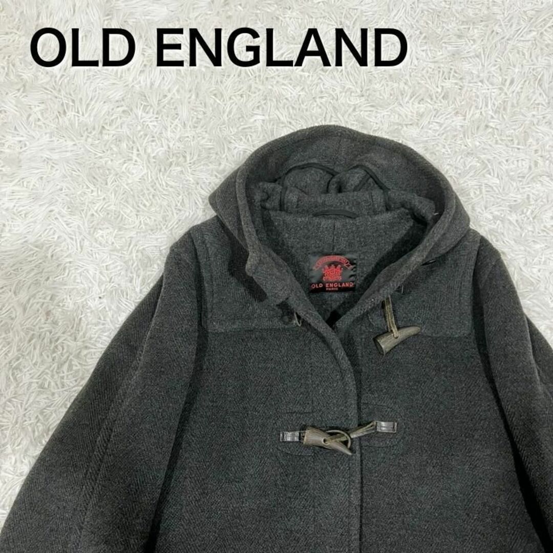 95cm身幅OLD ENGLAND　ダッフルコート　ヘリンボーン ムーアブルック グレー