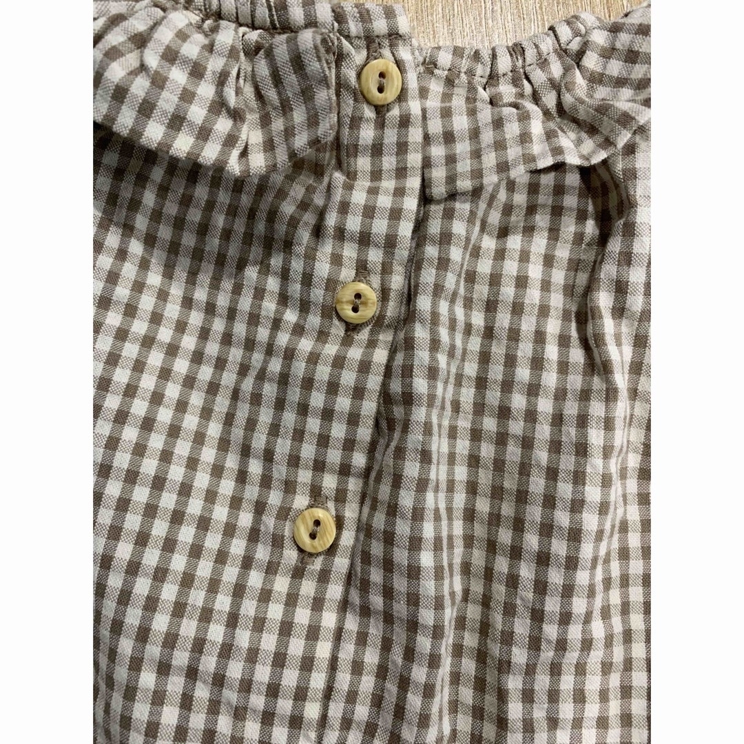 H&M(エイチアンドエム)のH&M 未使用ギンガムシャツ3-4Y キッズ/ベビー/マタニティのキッズ服女の子用(90cm~)(ブラウス)の商品写真