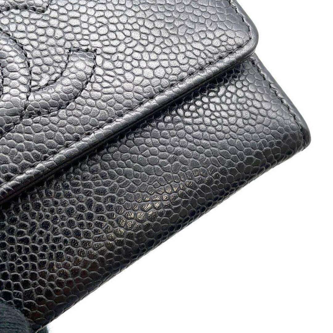 シャネル カードケース ココマーク キャビアスキン CHANEL 名刺入れ 黒