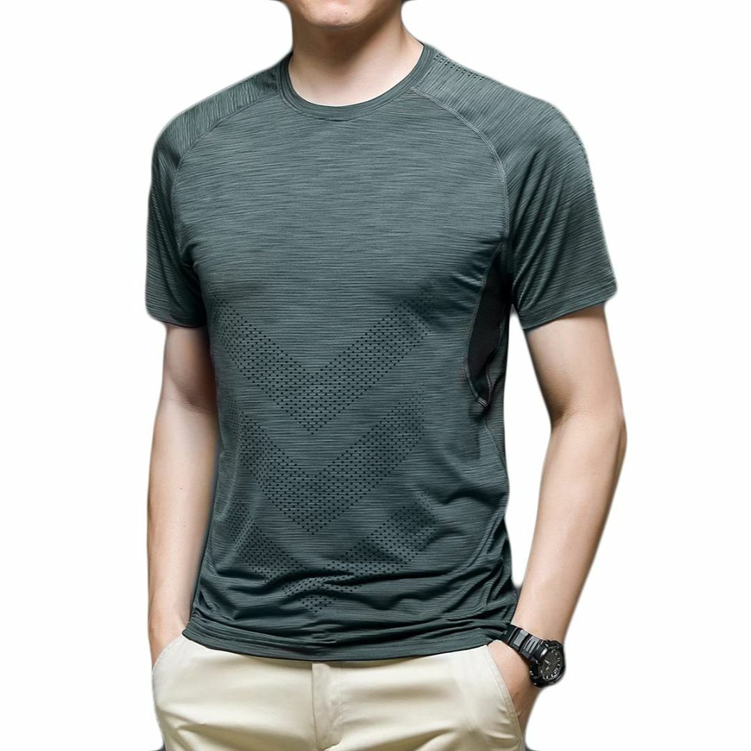[Kozy More] 機能性 メンズ Tシャツ 涼しい 半袖 消臭 吸汗速乾