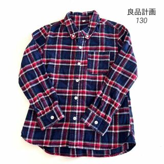 ムジルシリョウヒン(MUJI (無印良品))の無印良品 良品計画 チェックシャツ 綿 130cm(Tシャツ/カットソー)
