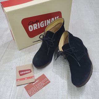 CLARKS ORIGINALS スエード ウェッジ ソール ブーツ UK4(ブーツ)