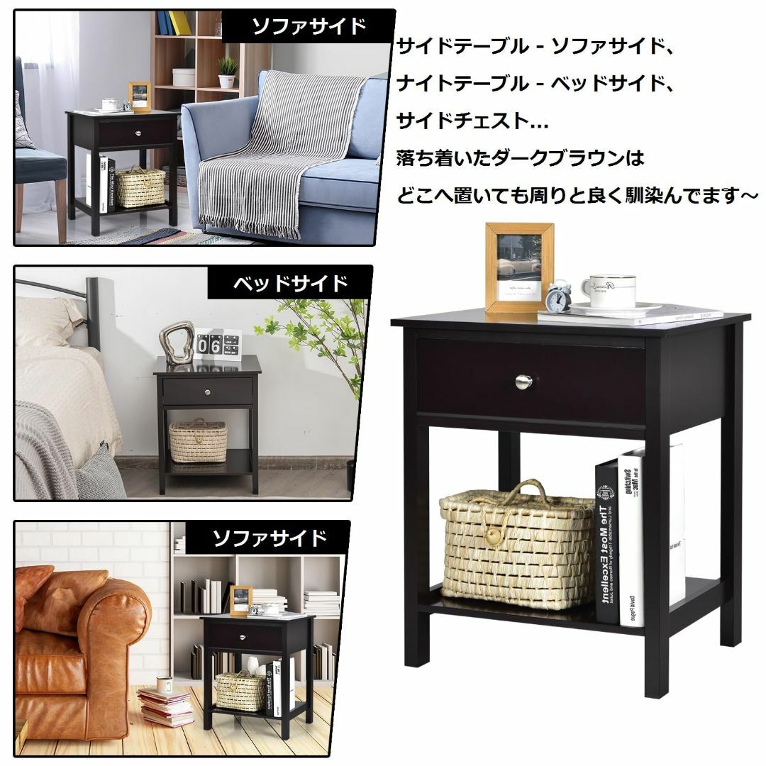 【色: 四角/1個ホワイト943】BestBuy ナイトテーブル ホワイト 1個