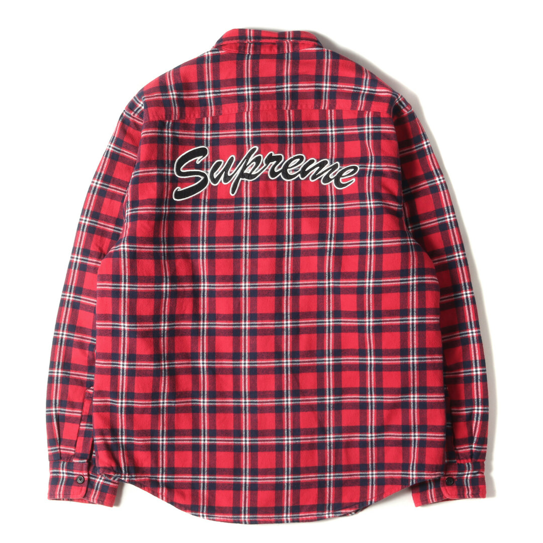 M supreme arc logo quilted flannel shirt