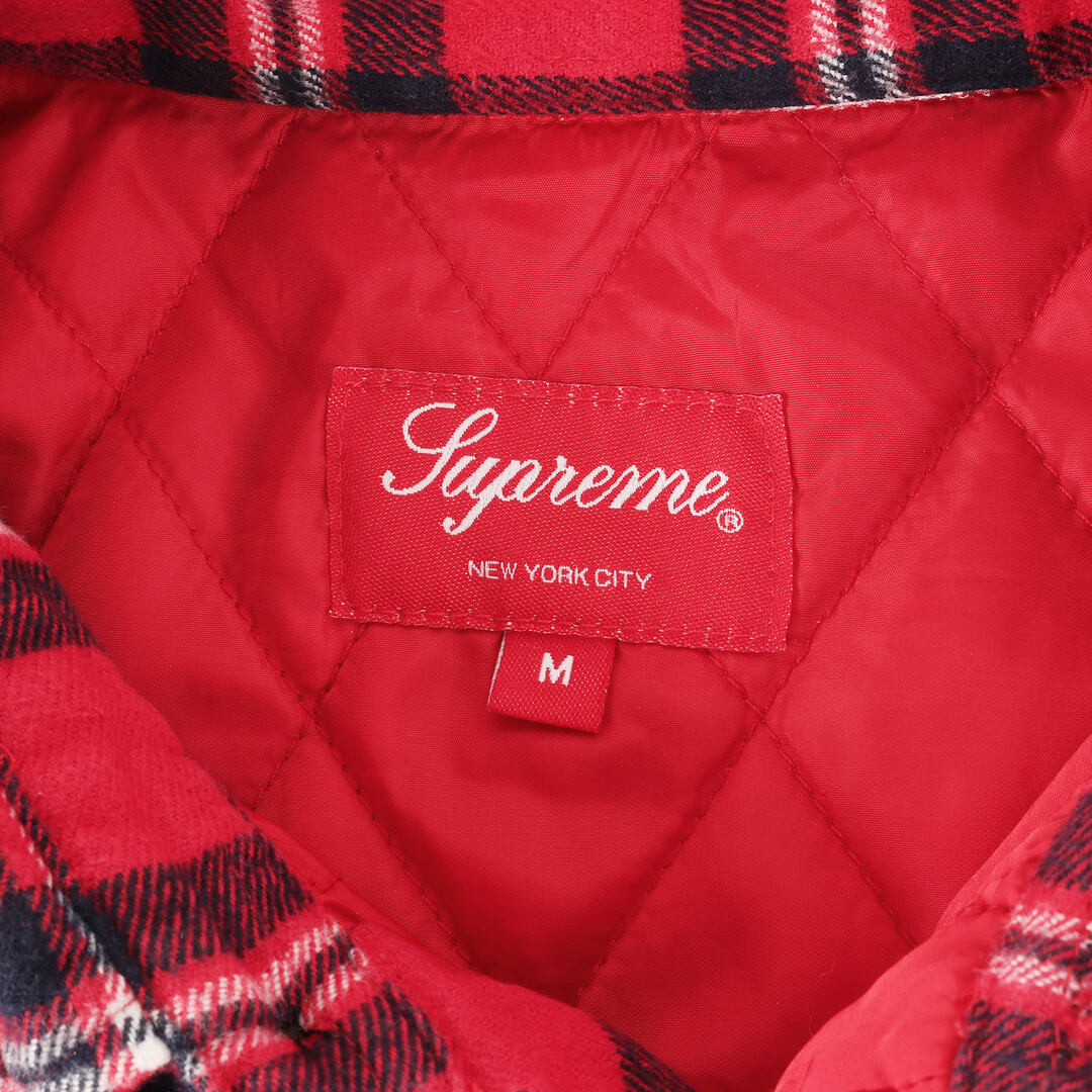 Supreme シュプリーム シャツ サイズ:M 19AW 裏地キルティング アーチロゴ チェック フランネル 長袖 シャツ Arc Logo  Quilted Flannel Shirt レッド 赤 トップス カジュアルシャツ 【メンズ】【中古】