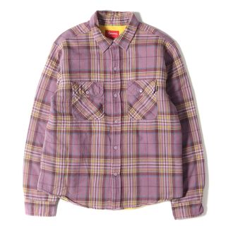 シュプリーム(Supreme)のSupreme シュプリーム シャツ サイズ:S 18AW パイルライニング チェック フランネル 長袖 シャツ Pile Lined Plaid Flannel Shirt ダスティーパープル トップス カジュアルシャツ【メンズ】【中古】【美品】(シャツ)